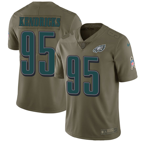 Nike Eagles #95 Mychal Kendricks Olive Men's Stitched NFL Limited Salute To Service Jersey - Click Image to Close